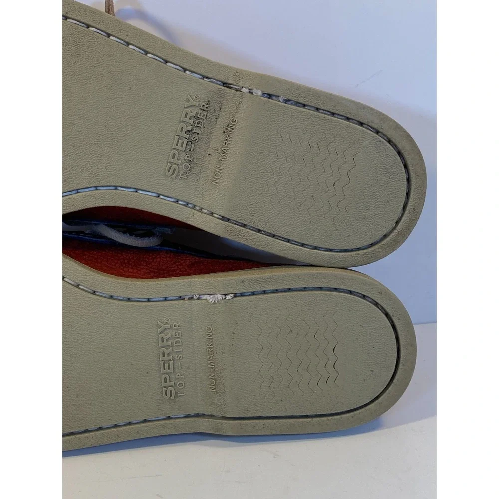 Sperry Top-Sider leather boat shoes Men's 8 Non-Marking Red, Purple, Blue